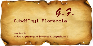 Gubányi Florencia névjegykártya